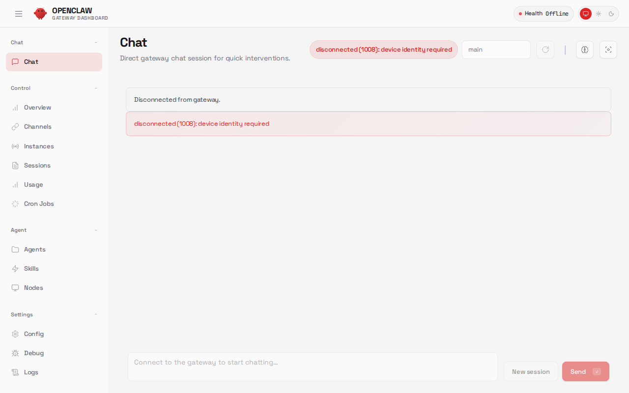 OpenClaw Dashboard screenshot